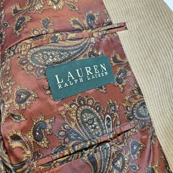 Lauren Ralph Lauren Mens Corduroy Vintage Tan Blazer Sport Coat Jacket 40 Long - Picture 5 of 12